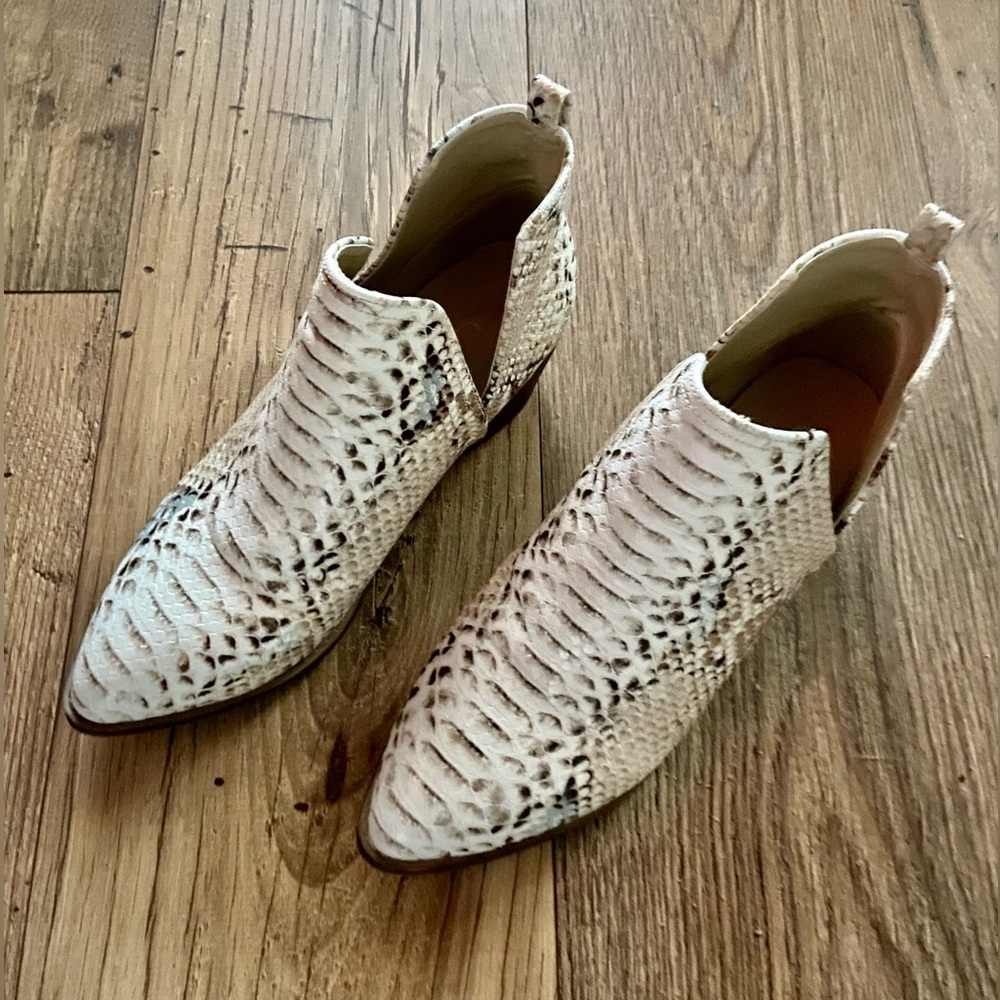 Faux Snakeskin Booties